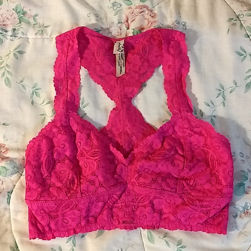 GUC Neon Pink UV Reactive Free People Bralette